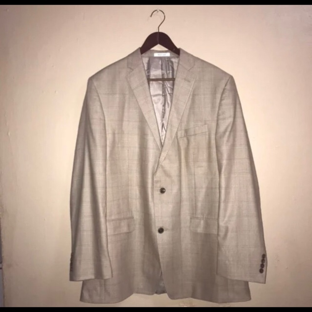 Calvin Klein new SILK WOOL SIZE 44 L TAN BLAZER
